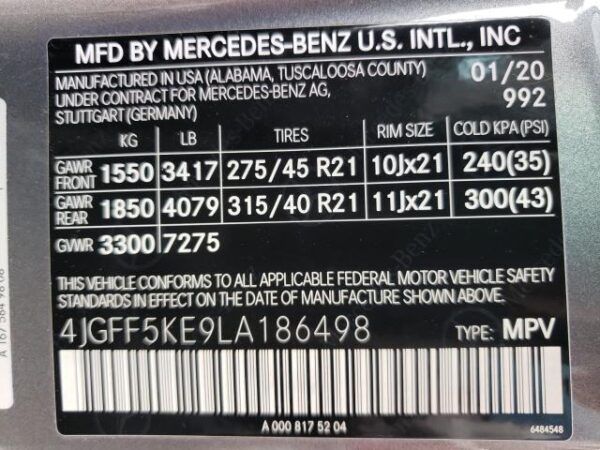 2020 Mercedes-Benz GLS450 Gray - 4JGFF5KE9LA186498