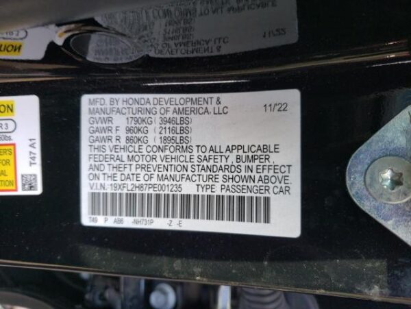 Honda Civic 2023 - 19XFL2H87PE001235