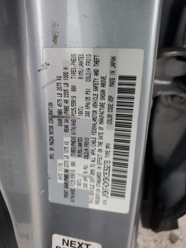 MAZDA CX-5 SILVER - JM3KFADM3K0539278