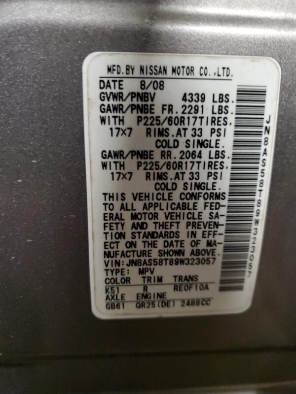 NISSAN ROGUE GRAY - JN8AS58T89W323057