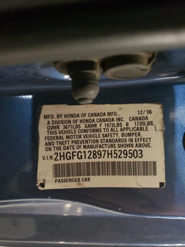 HONDA CIVIC BLUE - 2HGFG12897H529503