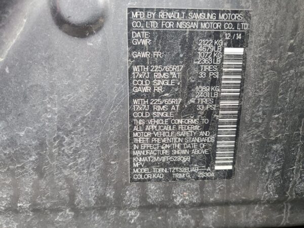 NISSAN ROGUE SILVER - KNMAT2MV1FP523069