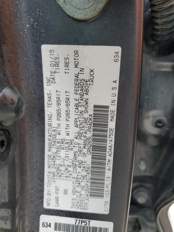 TOYOTA TACOMA GRAY - 5TFJU4GNXFX074561