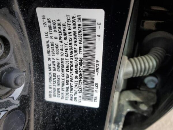 Honda Civic 2017 - 19XFC2F53HE214046