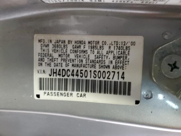 ACURA INTEGRA SILVER - JH4DC44501S002714