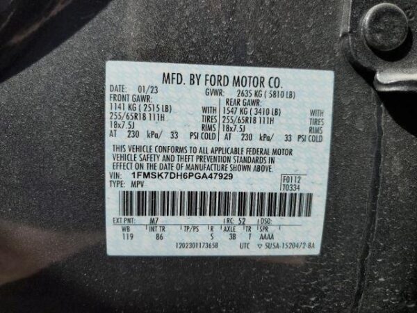 Ford EXPLORER 2023 - 1FMSK7DH6PGA47929