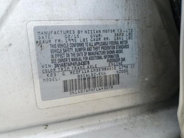 Nissan SENTRA 2015 - 3N1AB7AP4FL643078