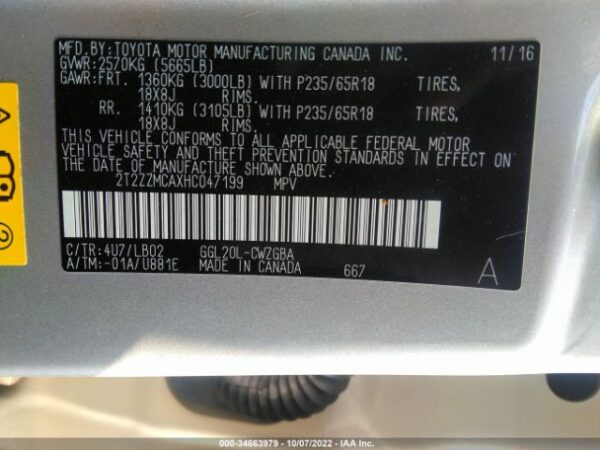 LEXUS RX350 Champagne 2017 3.5L- 2T2ZZMCAXHC047199