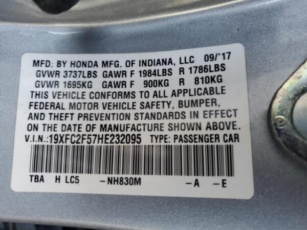 Honda Civic 2017 - 19XFC2F57HE232095