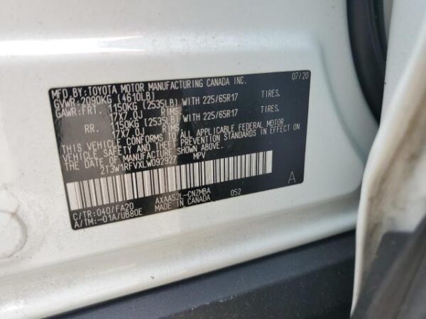 Toyota RAV4 2020 - 2T3W1RFVXLW092927