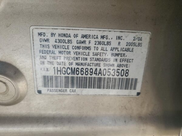 HONDA ACCORD GOLD - 1HGCM66894A053508
