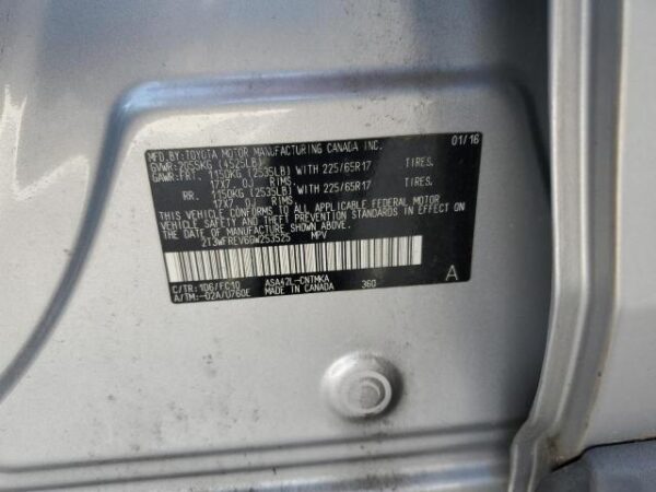 Toyota RAV4 2016 - 2T3WFREV6GW253525