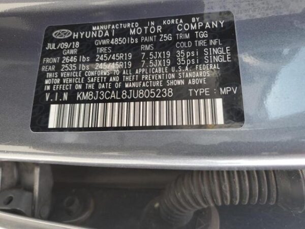 Hyundai Tucson 2018 - KM8J3CAL8JU805238