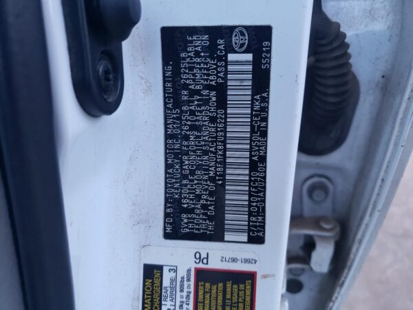 TOYOTA CAMRY WHITE - 4T1BF1FK8FU916220