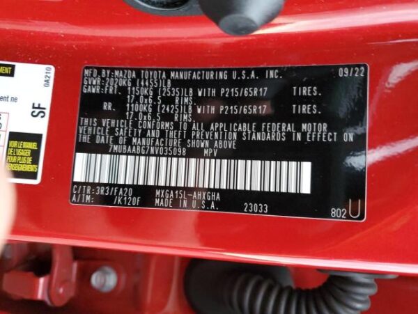 Toyota Corolla Cross 2022 - 7MUBAABG7NV035098