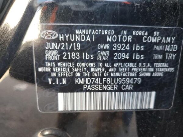 Hyundai Elantra 2020 - KMHD74LF8LU959479