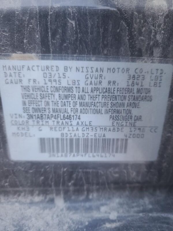 NISSAN SENTRA BLACK - 3N1AB7AP4FL646174
