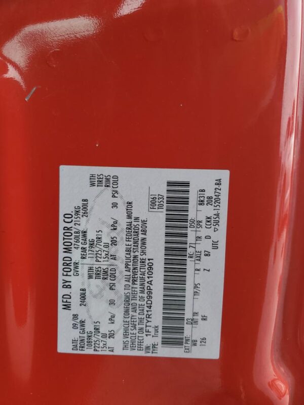 FORD RANGER RED - 1FTYR14D99PA10901