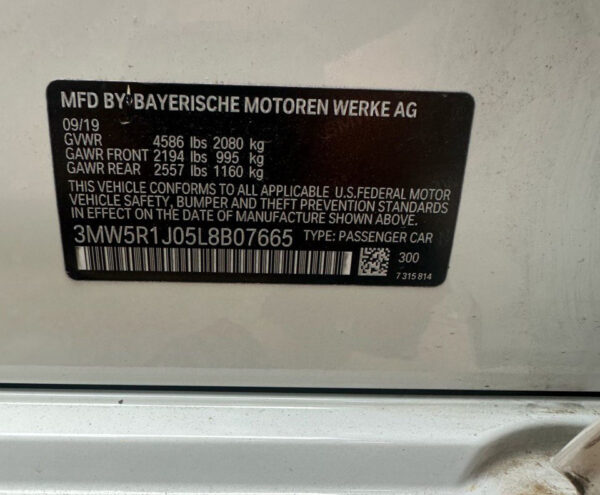 2020 BMW 3 SERIES 330i White - 3MW5R1J05L8B07665