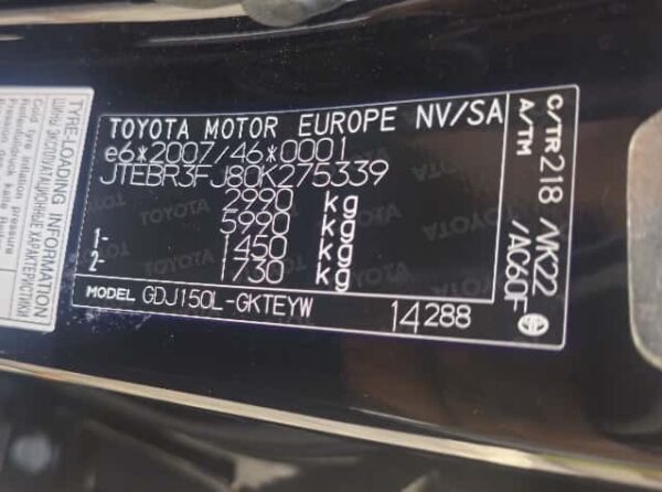 2021 Toyota Land Cruiser Prado Black - JTEBR3FJ80K275339