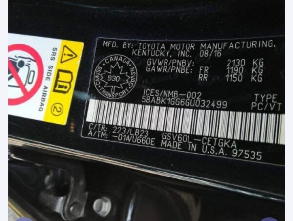 2016 Lexus ES350 Black - 58ABK1GG6GU032499