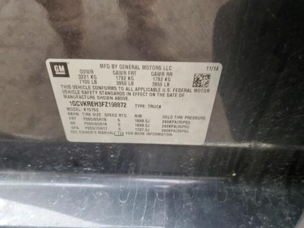 Chevrolet 1500 2015 - 1GCVKREH3FZ198872