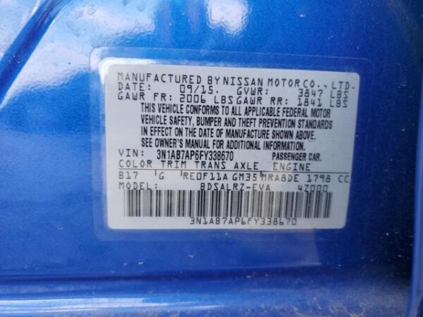 Nissan SENTRA 2015 - 3N1AB7AP6FY338670