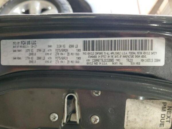 Ram 1500 2018 - 1C6RR6TT6JS153985