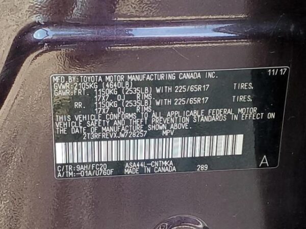 Toyota RAV4 2018 - 2T3RFREVXJW728257