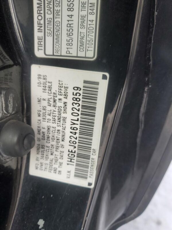 HONDA CIVIC BLACK - 1HGEJ8246YL023859
