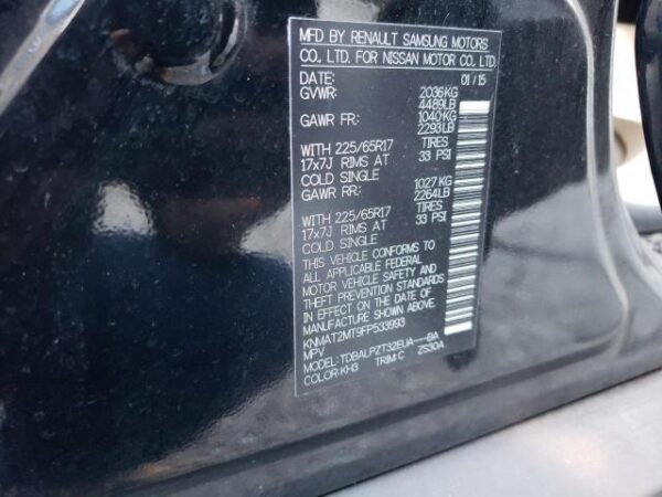Nissan ROGUE 2015 - KNMAT2MT9FP533993