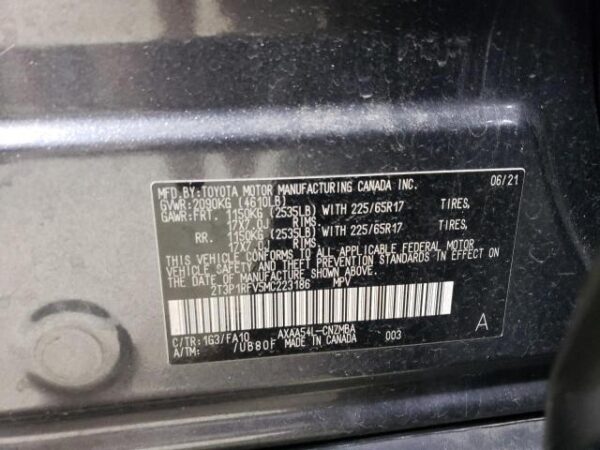 Toyota RAV4 2021 - 2T3P1RFV5MC223186