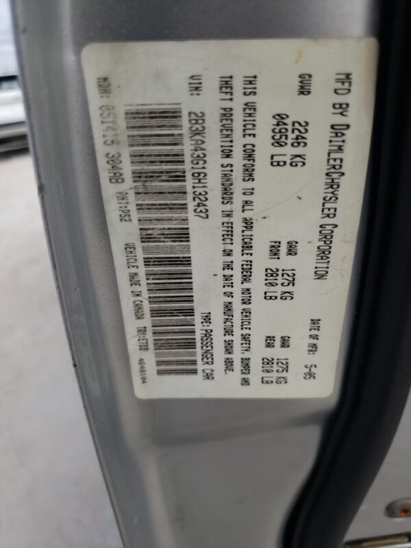DODGE CHARGER SILVER - 2B3KA43G16H132437