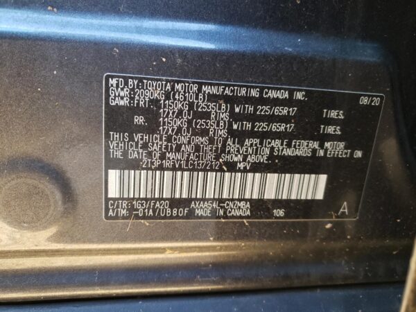 TOYOTA RAV4 GRAY - 2T3P1RFV1LC137212