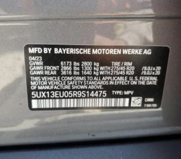 2024 BMW X5 SDRIVE 40I  3.0L — 5UX13EU05R9S14475