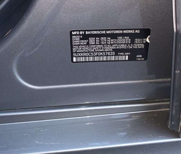 BMW X5 XDRIVE35D 2014  GRAY — 5UXKR0C53F0K57635