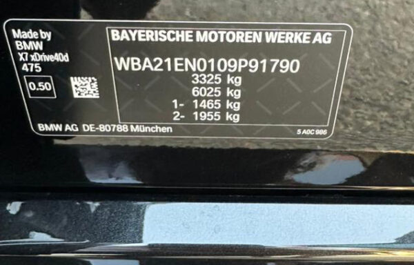 BMW X7 Xdrive40d 2023 Black 3.0L 6 — WBA21EN0109P91790