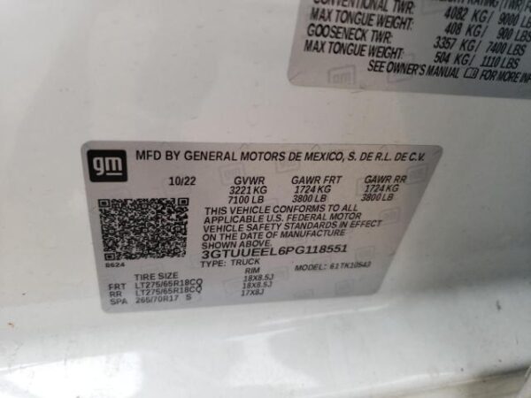 Gmc SIERRA 2023 - 3GTUUEEL6PG118551