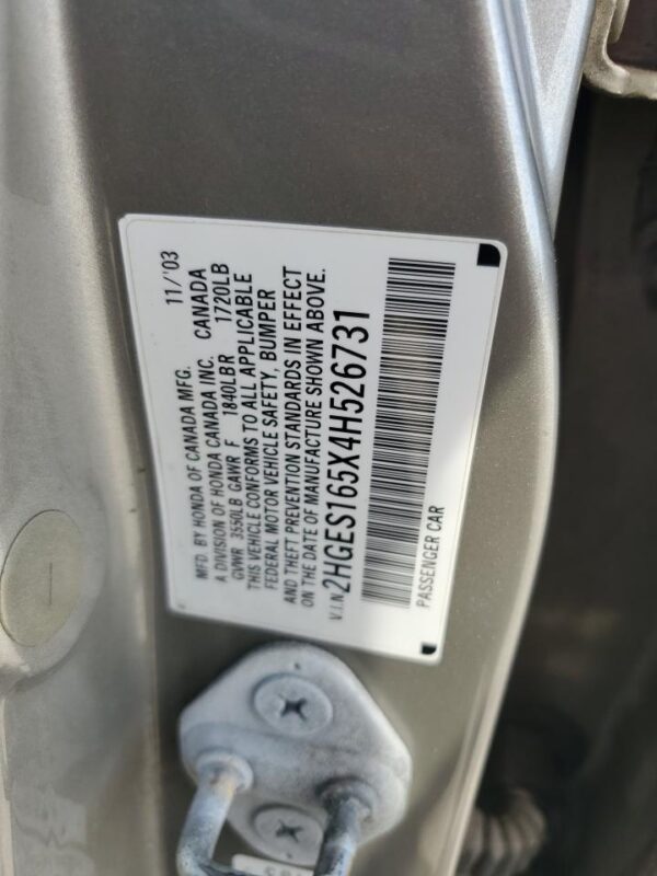 HONDA CIVIC SILVER - 2HGES165X4H526731