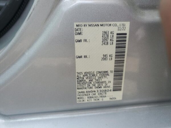 NISSAN ALTIMA SILVER - 1N4BL4DV0PN330804