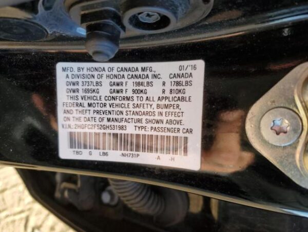 Honda Civic 2016 - 2HGFC2F52GH531983