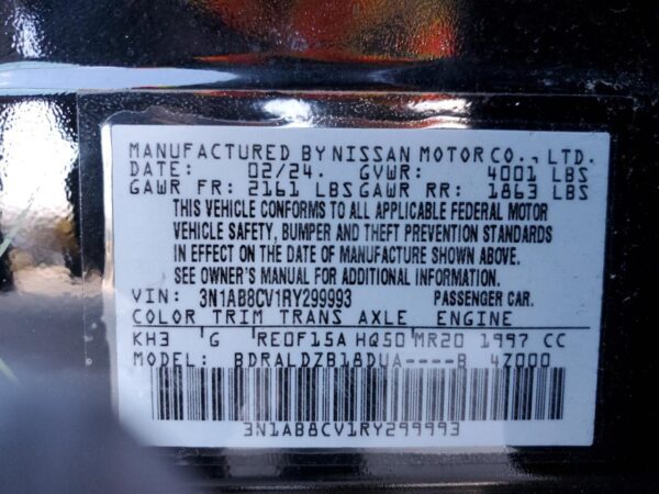 NISSAN SENTRA BLACK - 3N1AB8CV1RY299993