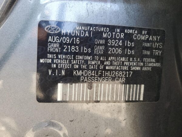 HYUNDAI ELANTRA SILVER - KMHD84LF1HU268217