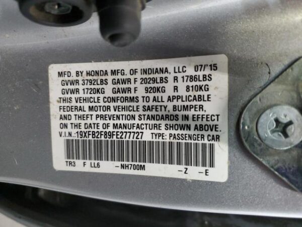 Honda Civic 2015 - 19XFB2F89FE277727