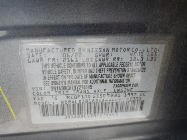 NISSAN SENTRA GRAY - 3N1AB8CV7NY274445