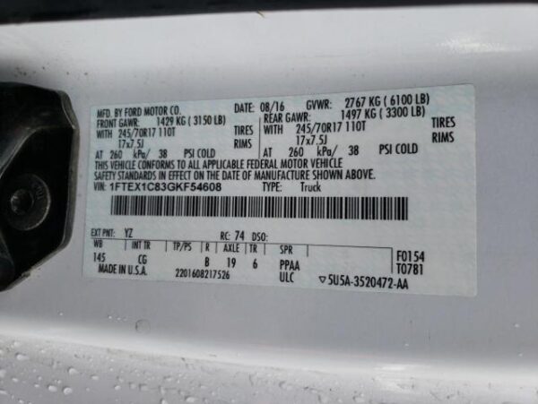Ford F150 2016 - 1FTEX1C83GKF54608
