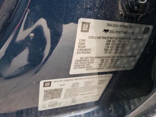 Chevrolet SILVERADO 2021 - 3GCUYGET5MG152251
