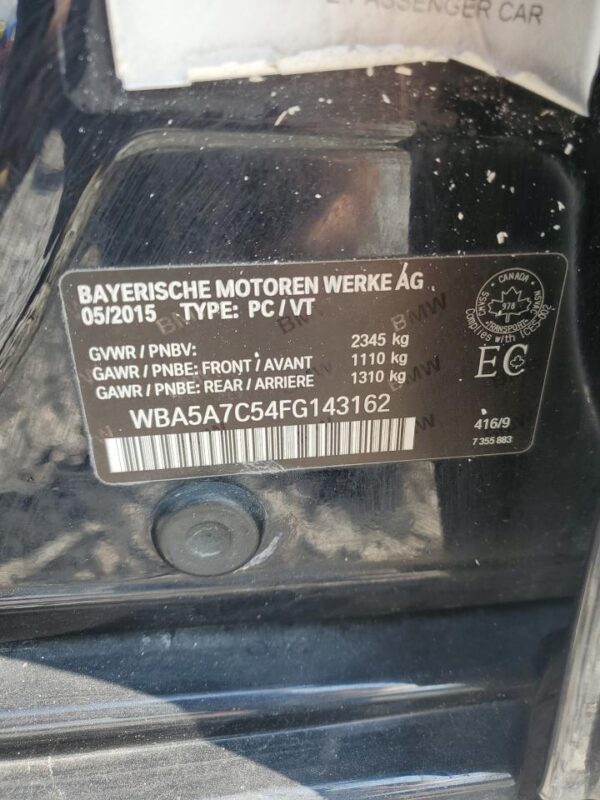 BMW 5 SERIES BLUE - WBA5A7C54FG143162