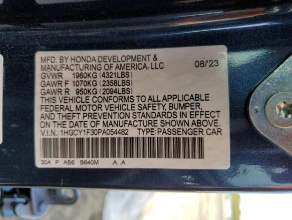 Honda Accord 2023 - 1HGCY1F30PA054482