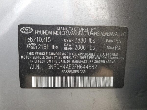 HYUNDAI ELANTRA GRAY - 5NPDH4AE2FH644882